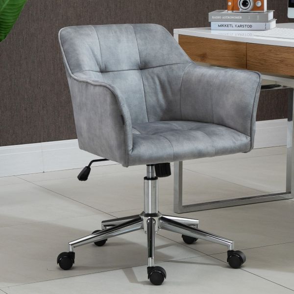 Buy Silver Striped Velvet Fabric Upholstered Office Chair Home Office Chair Online