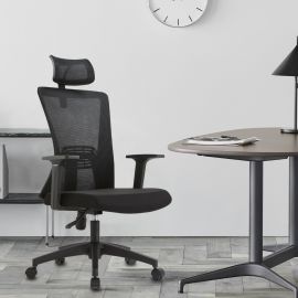 Ergonomic Office Chair Black Mesh High Back Headrest Adjustable Armrest