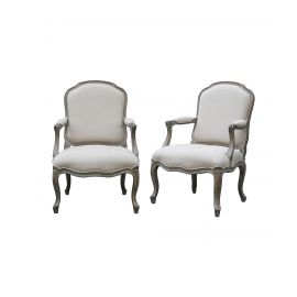 Wash white louis xv chair