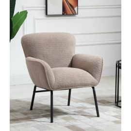 Camel Boucle Armchair Lounge Chair Accent Retro Armchairs