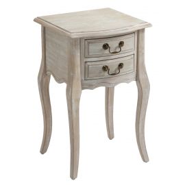 Wash white louis xv bedside table