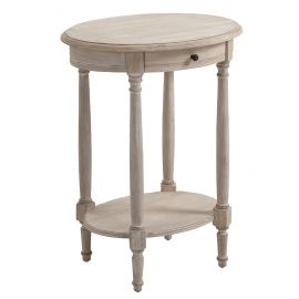 Wash white louis xvi oval lamp table