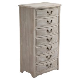 Wash white 7 drawers tallboy