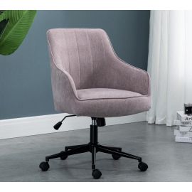 Mauve Purple Lined Linen Fabric Upholstered Office Chair Home Office Chair