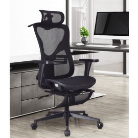 Executive Ergonomic High Mesh Back Office Chair Headrest Footrest Cloth Hanger