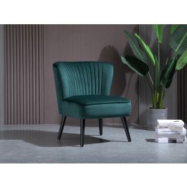 Dark Teal Velvet Slipper Accent Chair Lounge Chair Velvet Fabric Metal Frame