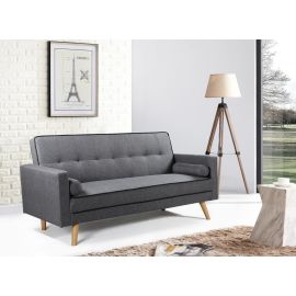 Charcoal 3 Seater Sofa Bed with Roll Cushions