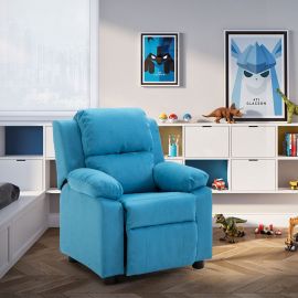Kids Recliner Sofa Blue Waterproof Fabric