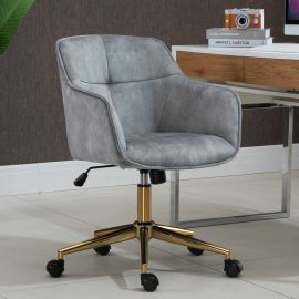 Silver Lined Velvet Fabric Upholstered Office Chair Home Office Chair