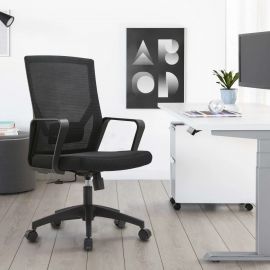 Ergonomic Office Chair Black Mesh Back with Lumbar Support