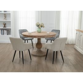 Natural Brown Country Round Dining Table
