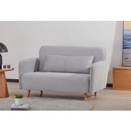 Silver Grey Wooden Frame Adjustable Sofa Bed Comfortable Chair 2 Seater
