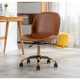 Tan PU Leather Upholstered Office Chair