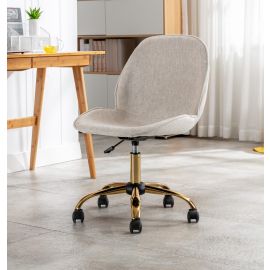 Beige Linen Office Chair